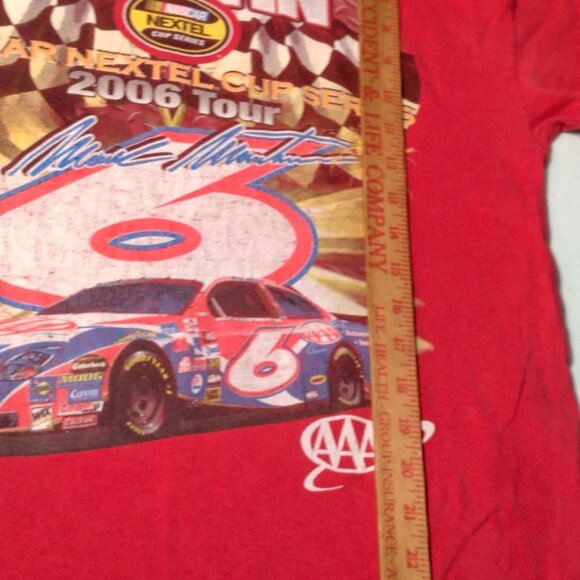 NASCAR Nextel Cup Series Mark Martin Shirt Medium Red 2006 AAA Racing Race - Picture 6 of 12